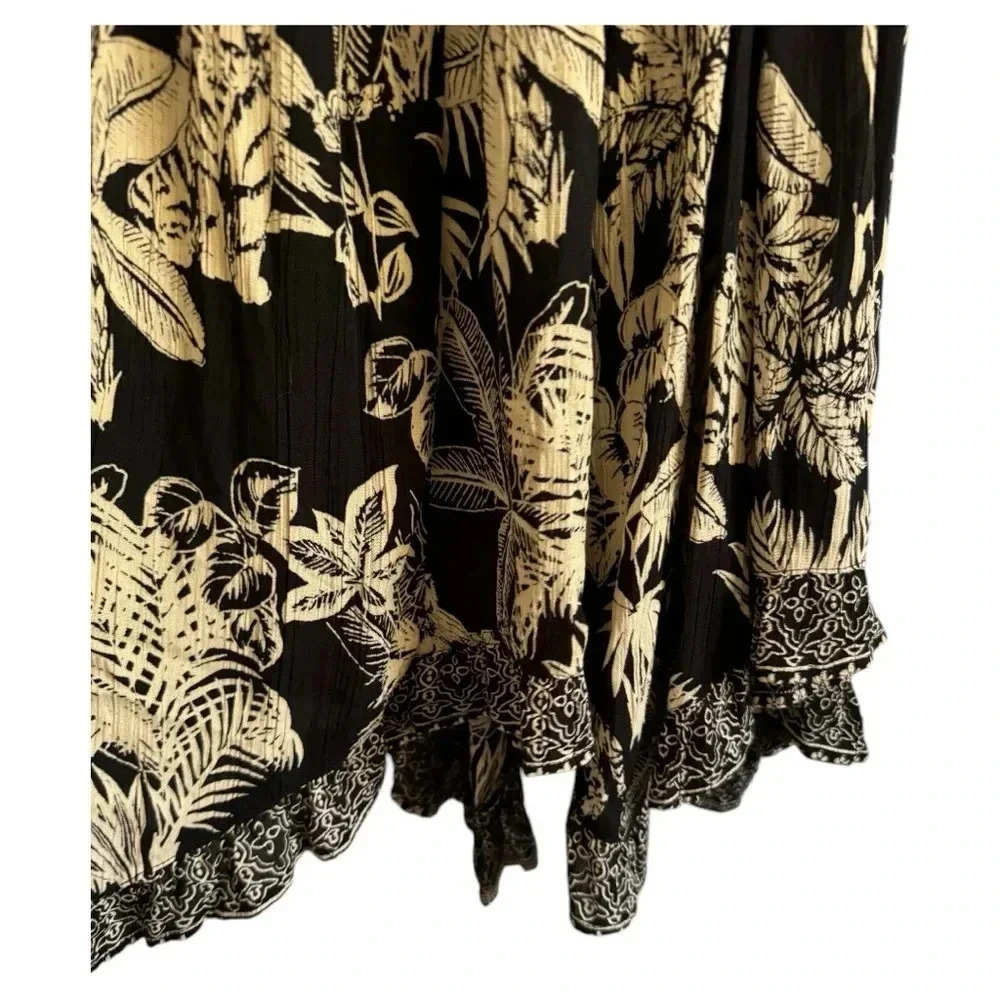 NWT Lola P Black Tan Sleeveless Stress Tropical Zoo Animal Print Dress Size M - Picture 7 of 16